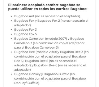 Patinete acoplado confort bugaboo