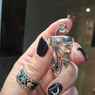 Anillo Plata Pavo Real Multicolor