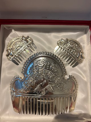 Conjunto de 3 peinetas plata