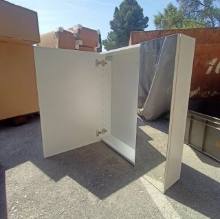 Mueble auxiliar baño espejo blanco