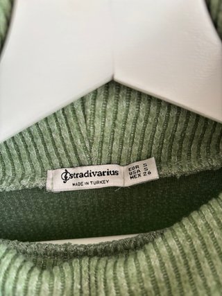 Jersey verde cuello alto mujer