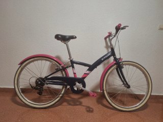 Bicicleta Btwin 24" niña azul y rosa