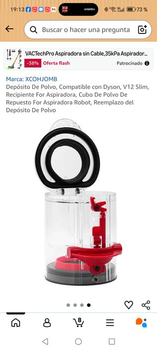 Repuesto Depósito Polvo Dyson V12 Slim