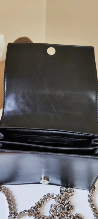 Bolso Zara Negro Tachuelas Cadena Plata