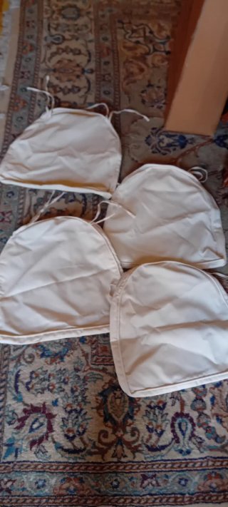 Copricuscini beige in tessuto