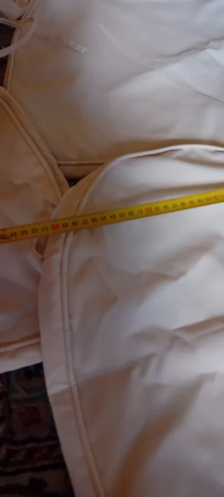 Copricuscini beige in tessuto