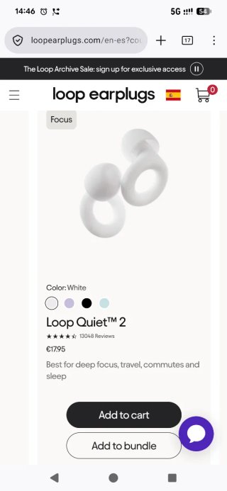 Loop Quiet2 Tapones para los oídos BLANCOS