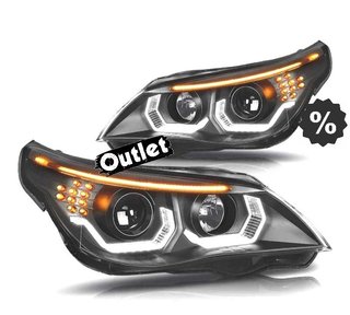 YB FAROS BMW E60 E61 03-07 ANGEL EYES LED U HALO FONDO NEGRO