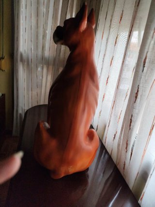 Perro Boxer Cerámica Vintage