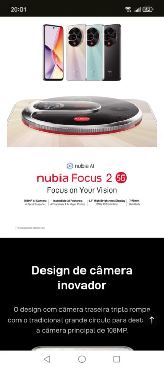 Nubia Focus 2 5G 20gb RAM/256GB novo/factura e gar