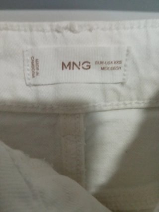 Falda vaquera blanca Mango Talla XXS