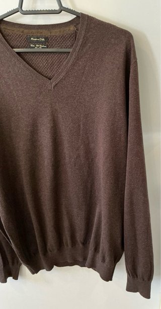 Jersey Massimo Dutti Marrón V-Neck