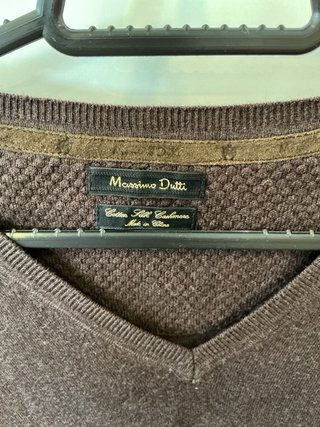Jersey Massimo Dutti Marrón V-Neck
