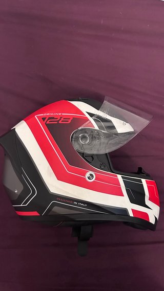Casco Moto Negro/Blanco/Rojo Origine 128