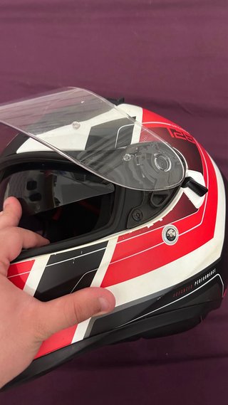 Casco Moto Negro/Blanco/Rojo Origine 128