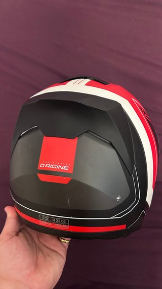 Casco Moto Negro/Blanco/Rojo Origine 128