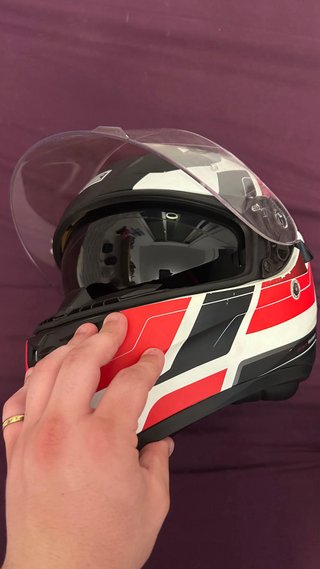Casco Moto Negro/Blanco/Rojo Origine 128