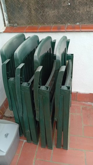 Butaca de exterior PVC verde plegable