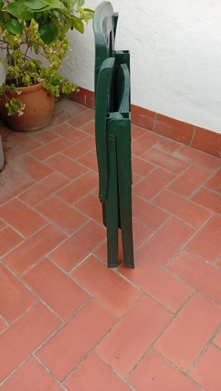 Butaca de exterior PVC verde plegable