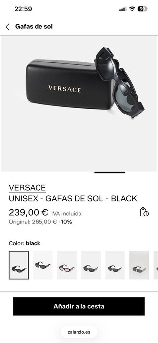 Gafas de sol Versace negras y grises