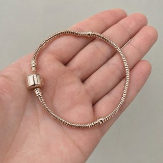 Pulsera Cadena Oro Rosa Elegante  21cm