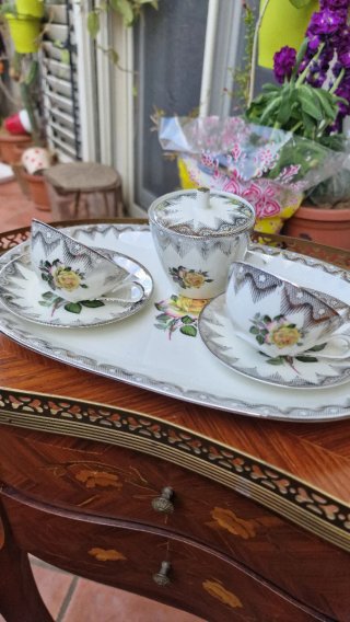 Set caffè vintage Bavaria con vassoio