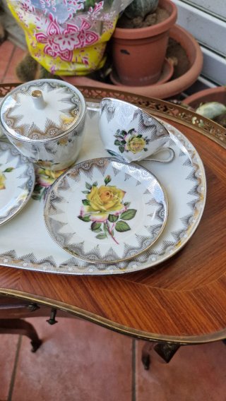 Set caffè vintage Bavaria con vassoio