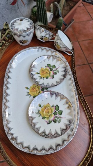 Set caffè vintage Bavaria con vassoio