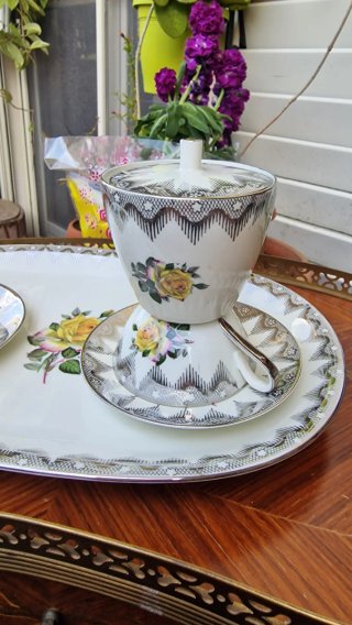 Set caffè vintage Bavaria con vassoio