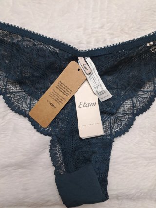Tanga de encaje azul/verde azulado Talla 38