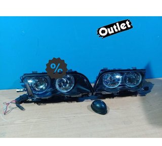 YB FAROS BMW E46 4 PUERTAS 98-01 OJOS ANGEL CCFL FONDO NEGRO
