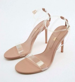 Sandalias Zara Vinilo Talla 36 Beige