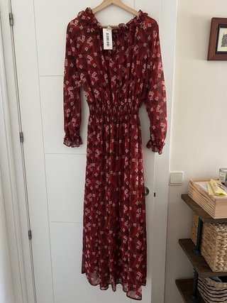 Vestido Slowlove floral rojo talla M