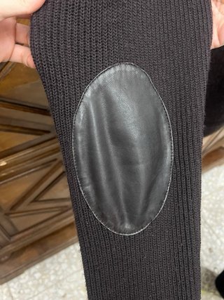 Chaqueta Cuero y Jersey Hombre Negra