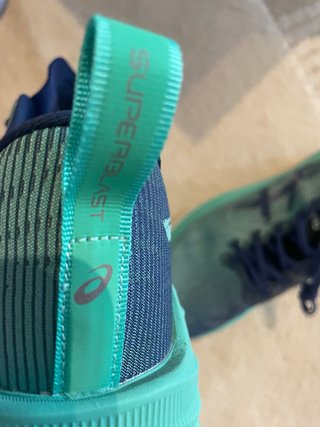 Asics Superblast Tênis Corrida Azul/Verde