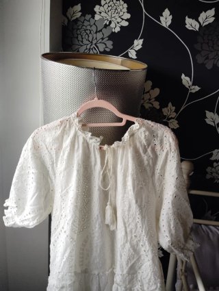 Vestido blanco roto T.M
