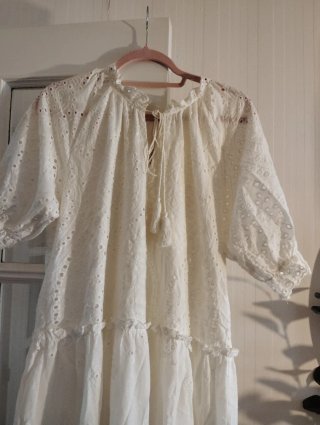 Vestido blanco roto T.M