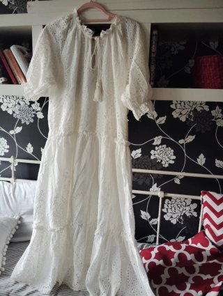 Vestido blanco roto T.M