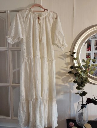 Vestido blanco roto T.M