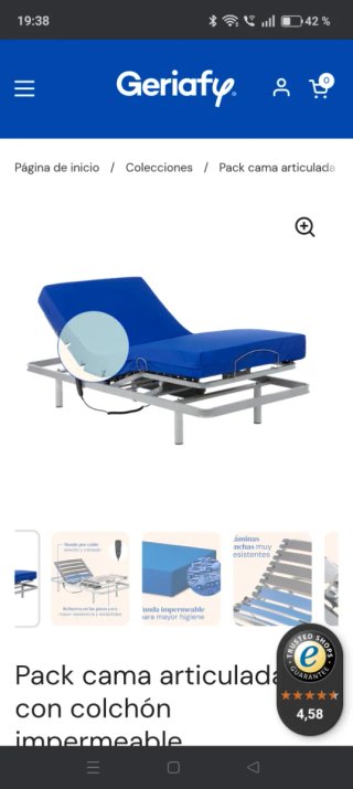 Cama individual articulada con colchón