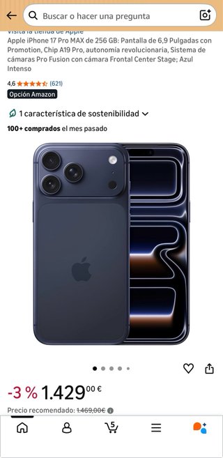iPhone 17 Pro Max 256GB Azul Marino