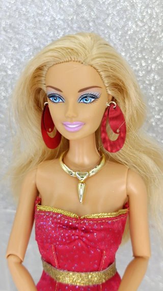 Barbie Fashionista Vestido Rosa Brillante