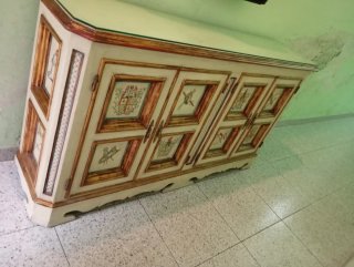 Mueble madera y cristal para restaurar