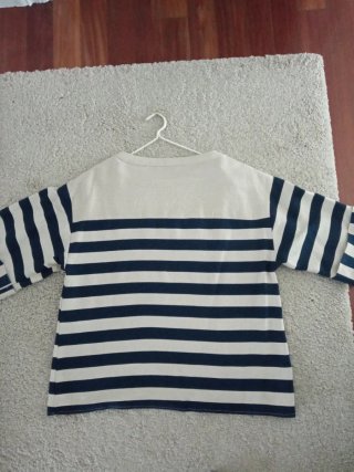 Camiseta Zara Rayas Beige y Azul