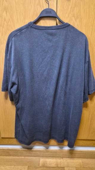 Camiseta Pull & Bear oversize rayas gris