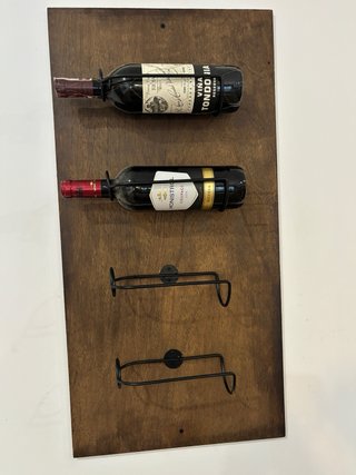 Botellero Madera Pared Negro Metal