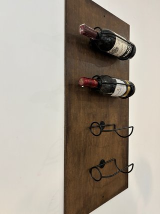 Botellero Madera Pared Negro Metal
