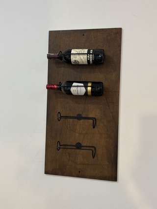 Botellero Madera Pared Negro Metal