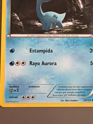 Carta Pokémon Amaura 25/111 XY Puños Furiosos