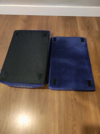 Reposapiés azul de tela